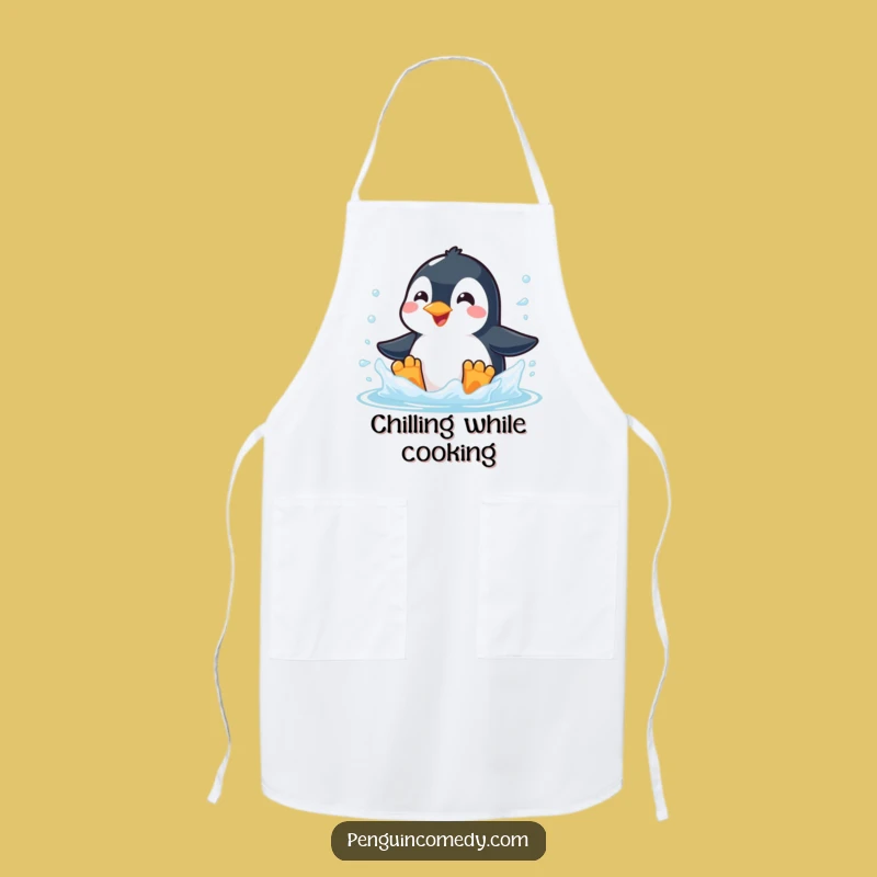 Funny Penguin Splash Apron: Kitchen Fun, Perfect Chef's Gift!