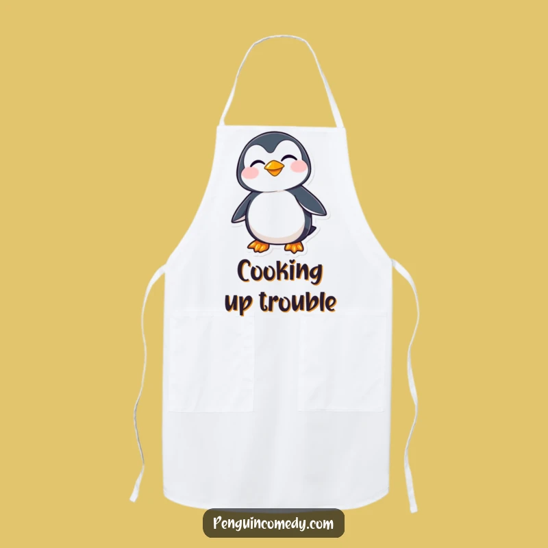 Funny Penguin Grin Apron - Cook with Comedic Cunning!