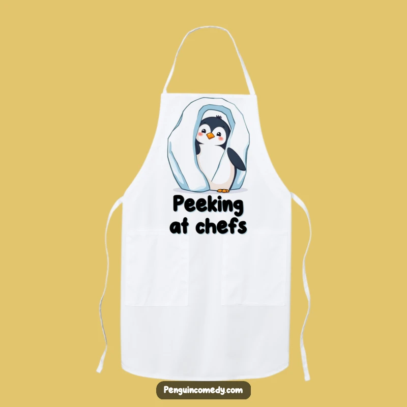 Funny Penguin Peek Apron - Kitchen Penguin Observer Gift