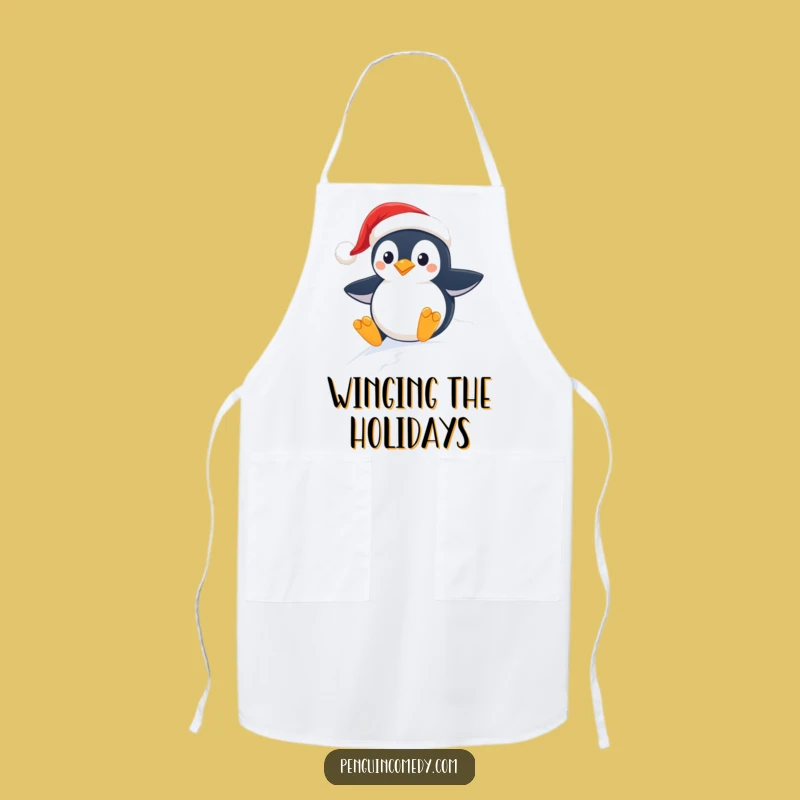 Funny Penguin Santa Hat Apron: Kitchen Cheer, Perfect Chef's Gift!