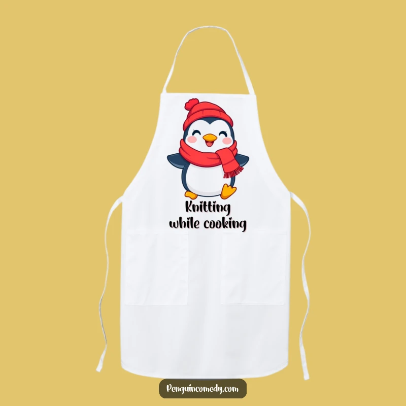 Funny Penguin Scarf Apron: Cook with Winter Fun, Chef Gift!