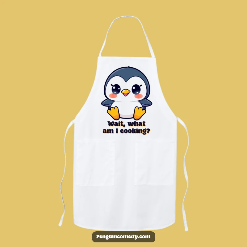 Funny Surprised Penguin Apron - Hilarious Kitchen Wear for Chefs Gift