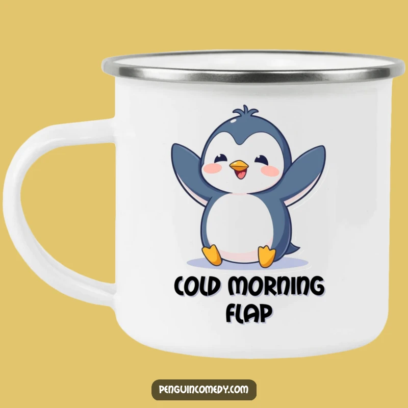 Funny Penguin Flap Camping Mug - Adventure Excitement Funny Gift