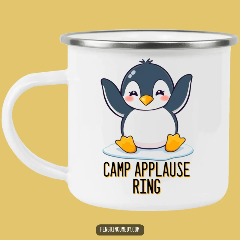 Funny Penguin Ice Clap Camping Mug: Sip & Cheer with This Playful Penguin