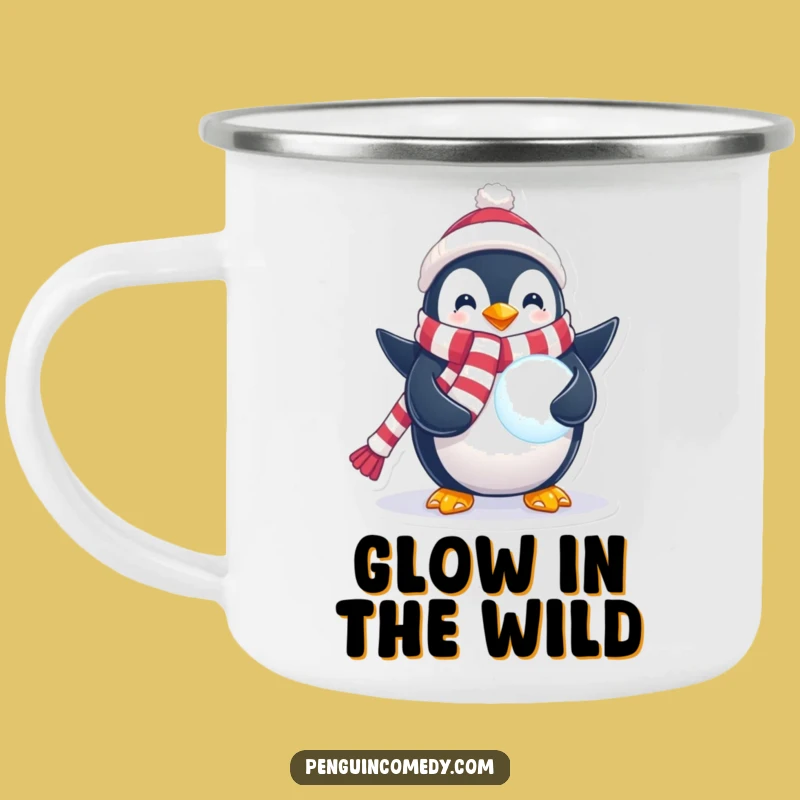 Funny Penguin Snowball Camping Mug: Adventure Fuel for Your Magical Winter Spirit