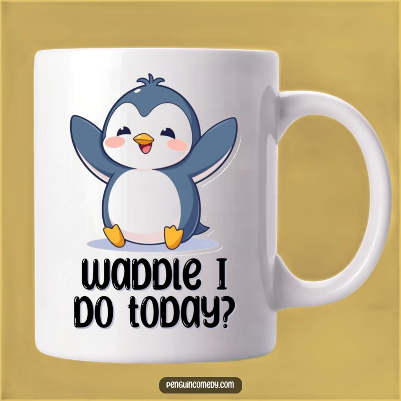 Funny Excited Penguin Mug - Flappy Fun Gift for Bird Lovers