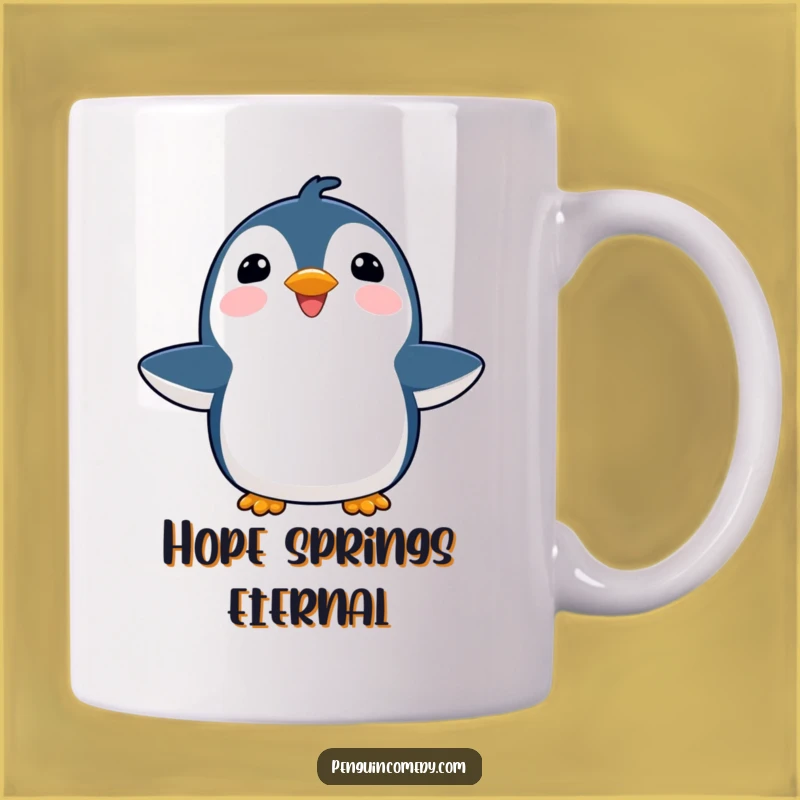 Funny Penguin Joyful Mug: Uplifting Bird Expression, Perfect Gift!