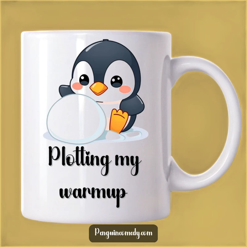 Funny Mischievous Penguin Mug - Sneaky Snowball Fun Gift