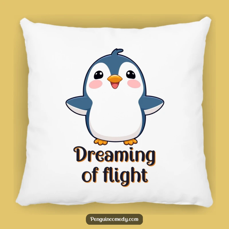 Funny Penguin Joyful Pillow: Cozy Uplifting Accent, Adorable Bird Gift!