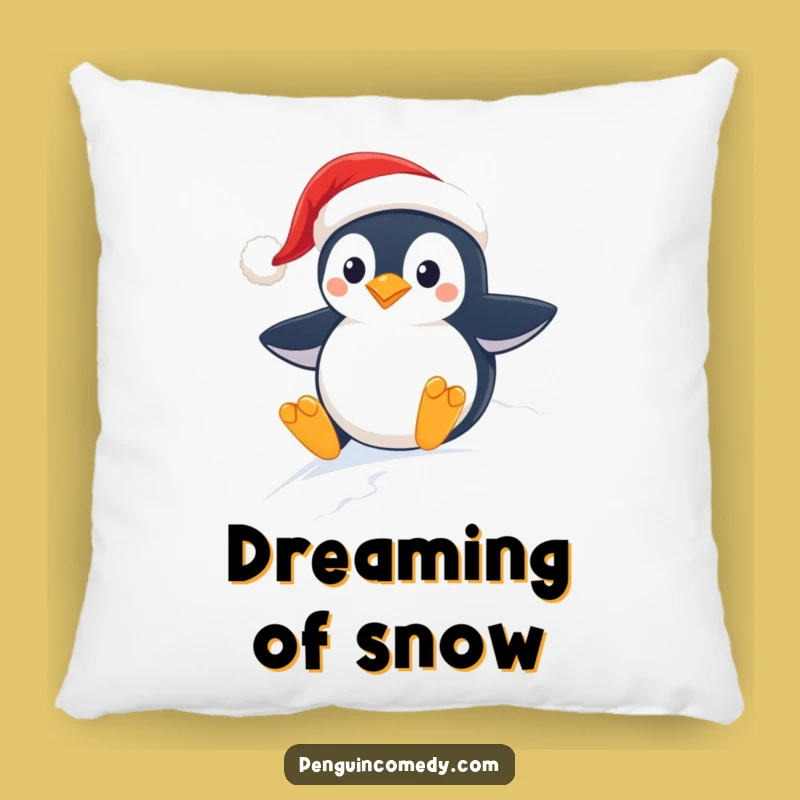 Funny Penguin Santa Hat Pillow: Cozy Comfort, Hilarious Holiday Accent!