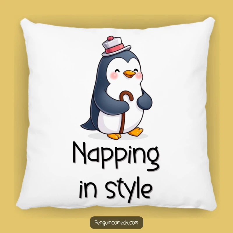 Funny Happy Penguin Pillow: Cozy Comfort with Dapper Style
