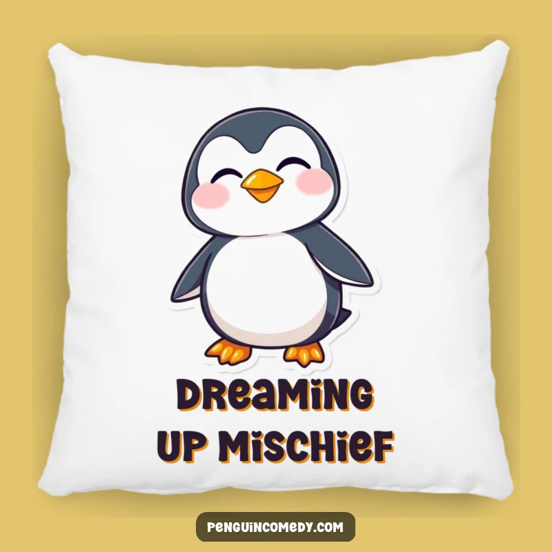 Funny Penguin Mischief Pillow - Snuggle Up with a Grin!