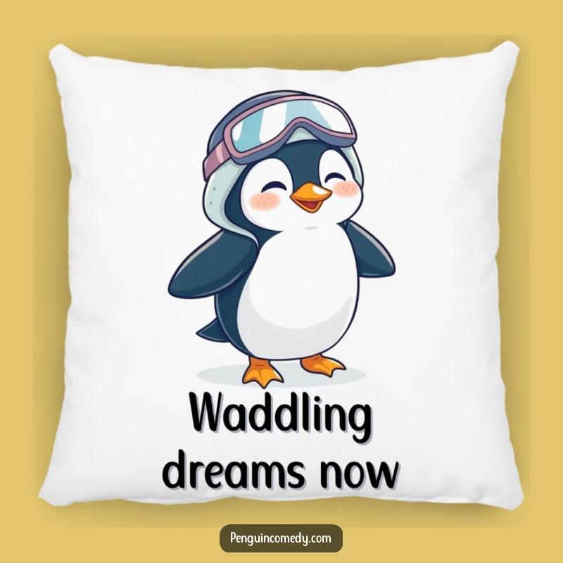 Funny Penguin Pillow - Giggling Waddler Cushion, Comical Decor Gift