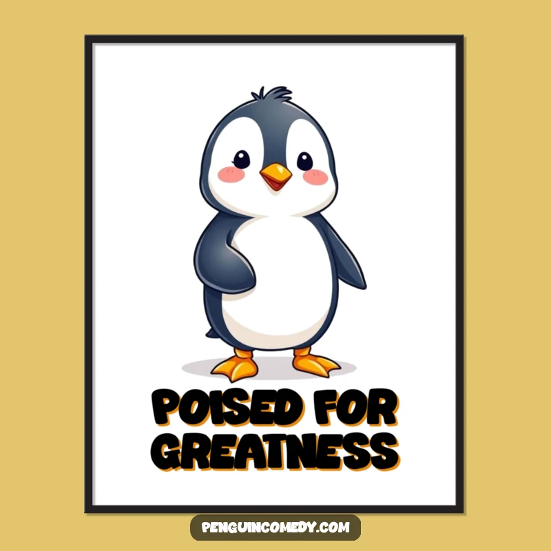 Funny Penguin Balance Digital Art - Instant Calm for Your Walls!