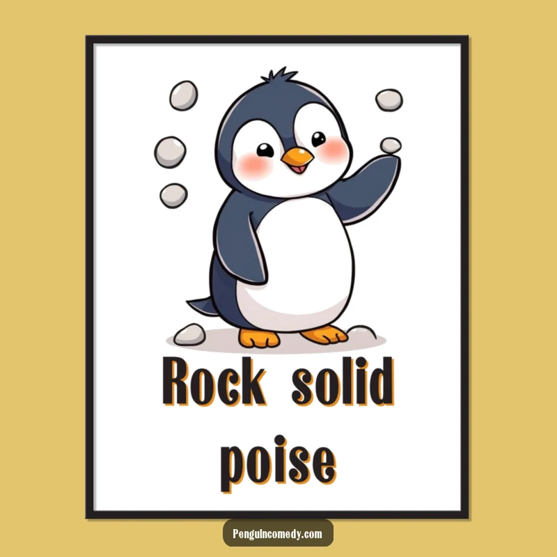 Funny Penguin Juggling Digital Art - Instant Cheer for Your Space!