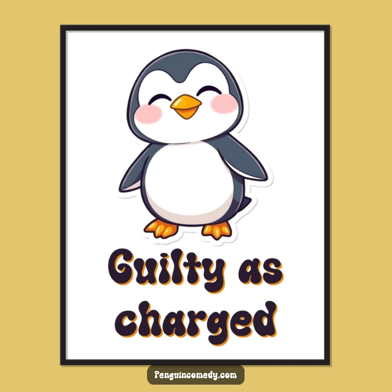 Funny Penguin Grin Digital Art - Instant Mischief for Your Walls!