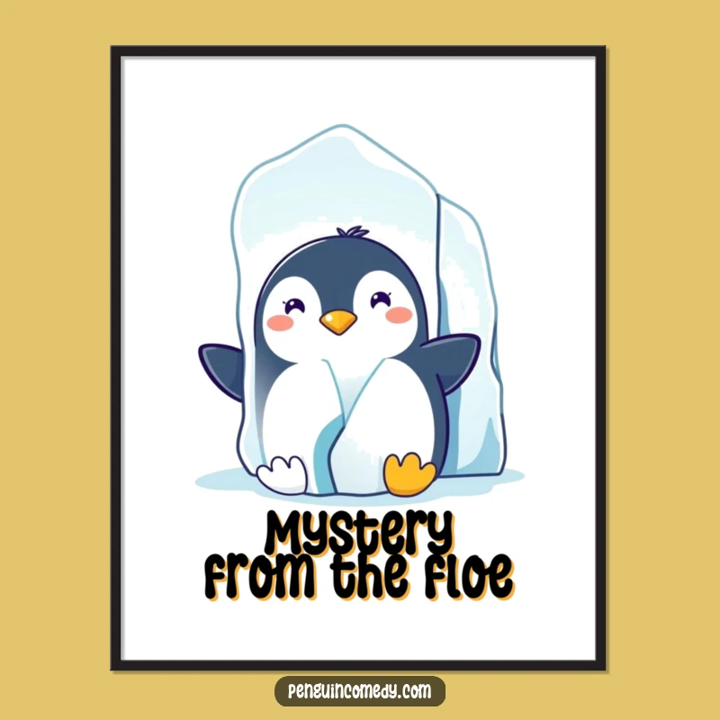 Funny Penguin Iceberg Digital Art: Instant Arctic Fun, Perfect Wall Decor!