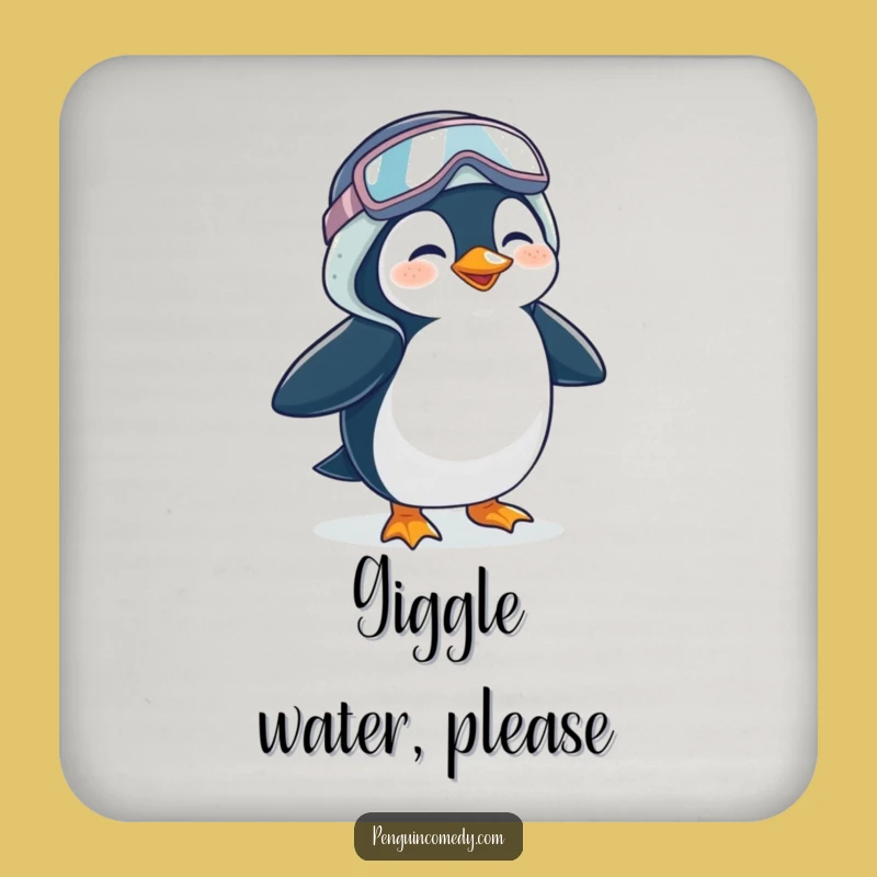 Funny Penguin Coaster - Giggling Waddler Drink Protector, Comical Decor Gift