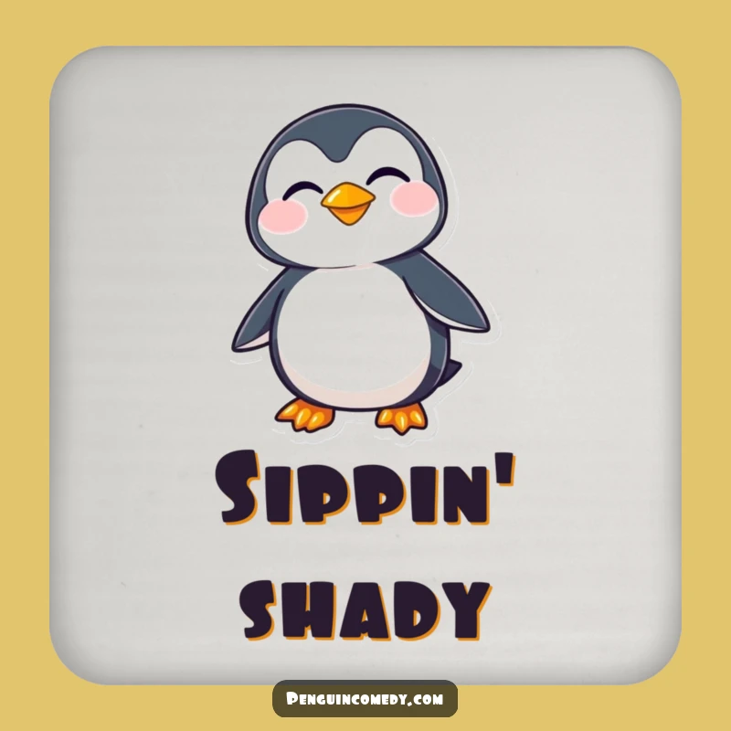 Funny Penguin Mischief Coasters - Protect Surfaces with a Grin!