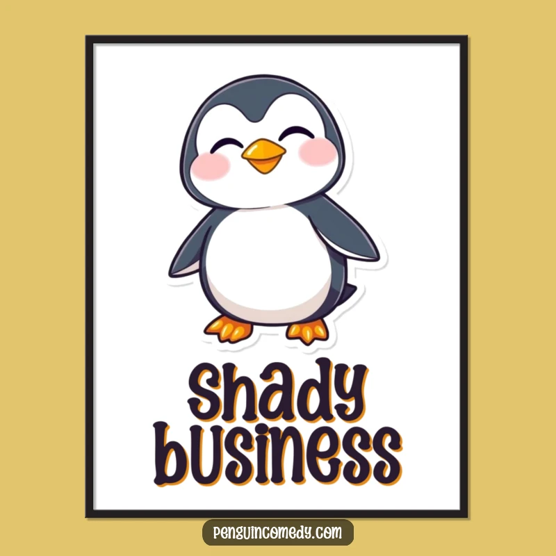 Funny Penguin Grin Art Print - Mischief for Your Walls!