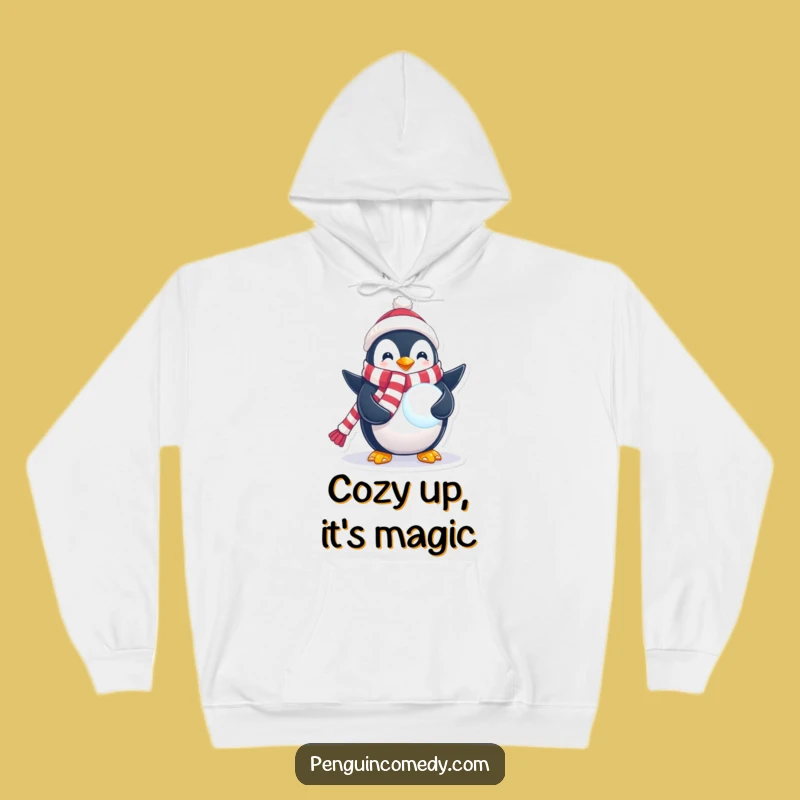 Funny Penguin Snowball Hoodie: Cozy Up With Winter Magic and Comedic Warmth