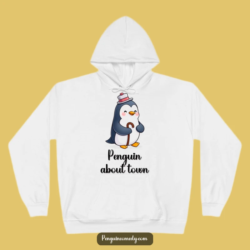 Cozy Funny Happy Penguin Hoodie: Warmth and Dapper Style, Hilarious Gift