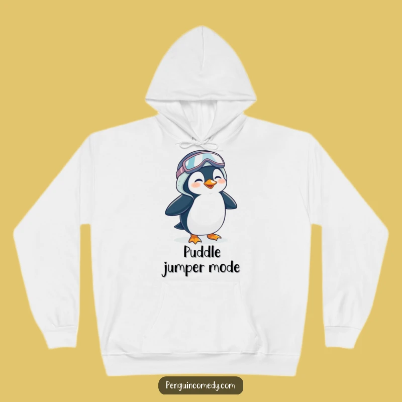 Funny Hoodie - Giggling Penguin Galoshes, Cozy Comical Warmth Gift