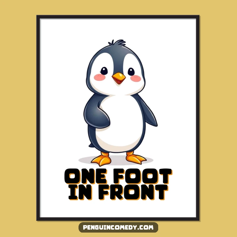 Free Printable Balancing Penguin Humorous Wall Art - Downloadable Decor