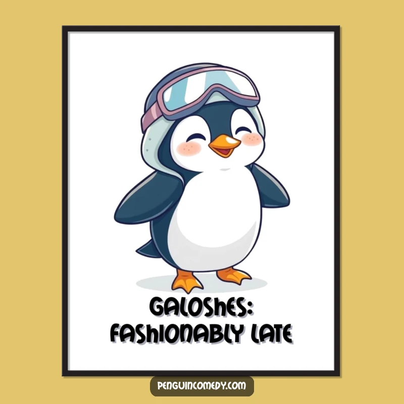 Free Printable Giggling Penguin Wall Art - Whimsical Downloadable Decor for a Happy Home