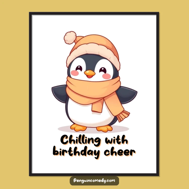 Funny Free Printable Penguin Art: Happy Waddler Downloadable Decor