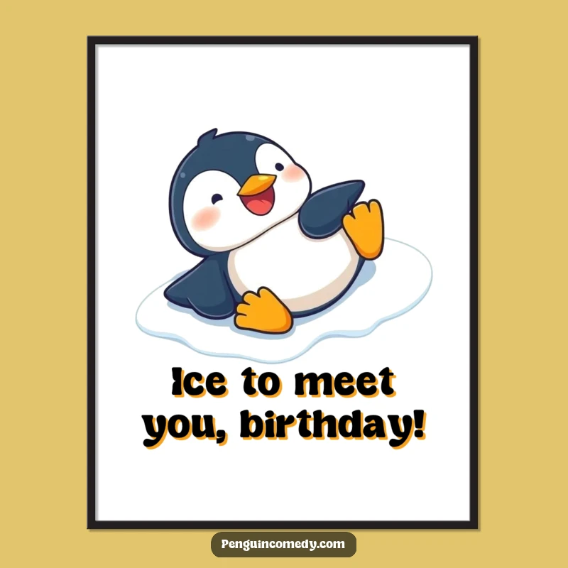 Funny Free Printable Penguin Art: Giggling Slide Downloadable Decor
