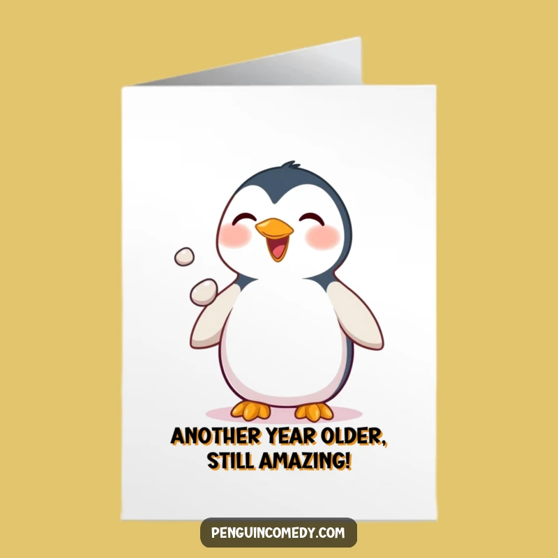 Free Printable Juggling Penguin Birthday Card - Funny Downloadable Party Trick Gift