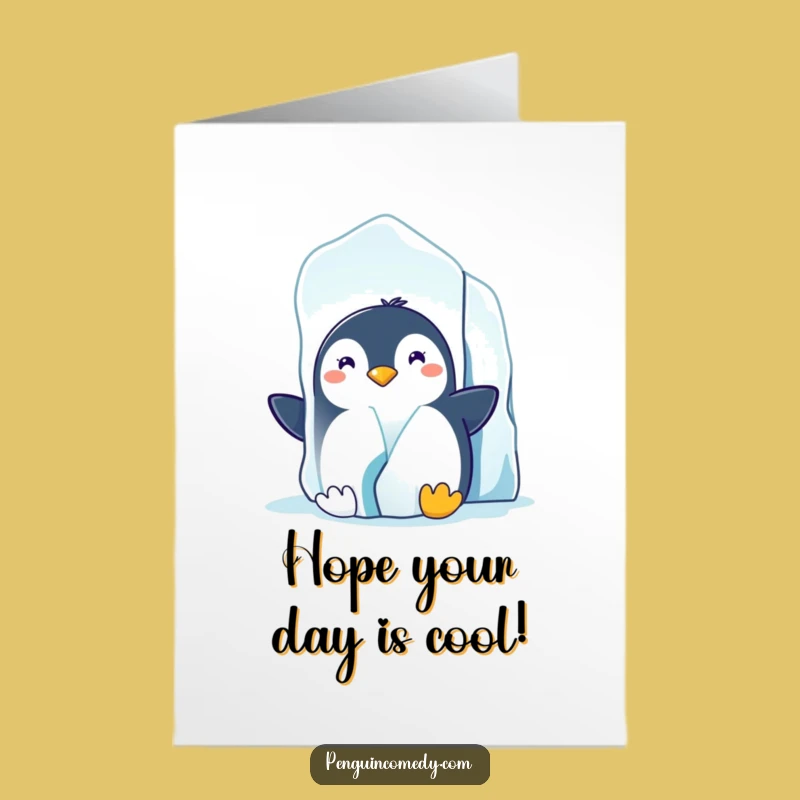 Free Printable Birthday Card: Grinning Penguin Peek! Funny Downloadable Gift