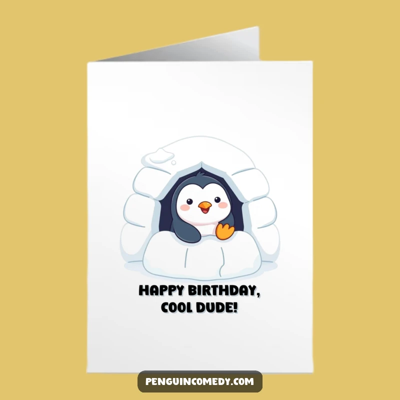 Free Printable Cheerful Penguin Birthday Card: Peek-a-Boo Fun for a Special Day!