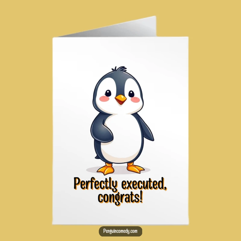Free Printable Steady Penguin Congrats Card - Funny Downloadable