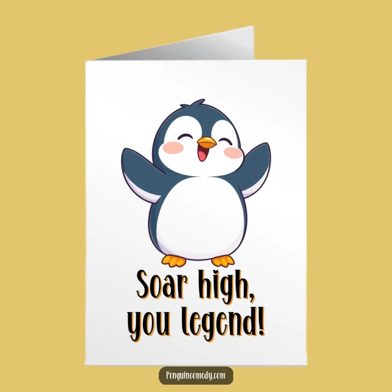 Free Printable Penguin Congratulations Card: Joyful Flipping Downloadable Gift