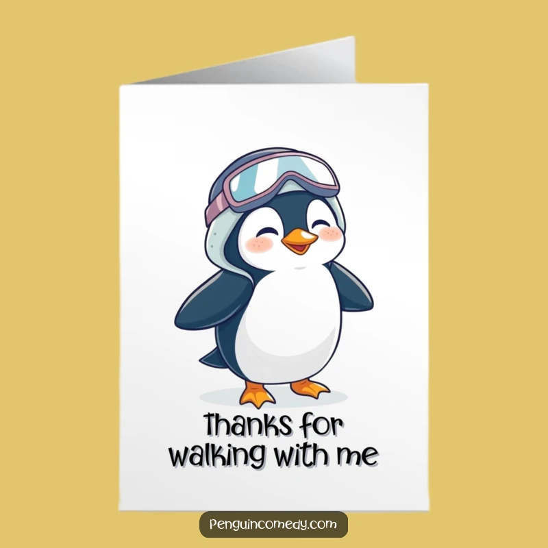 Free Printable Giggling Penguin Thank You Card - Fun Downloadable Appreciation Gift