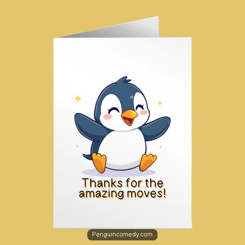 Free Printable Penguin Dance Thank You Card: Funny Glee Downloadable