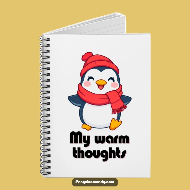 Funny Penguin Scarf Notebook: Journal Winter Thoughts, Cheerful Bird Notes!