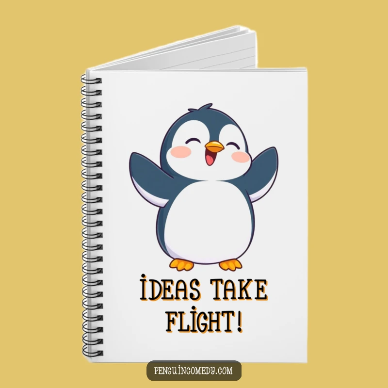 Funny Penguin Flapping Notebook - Jot Down Happy Thoughts
