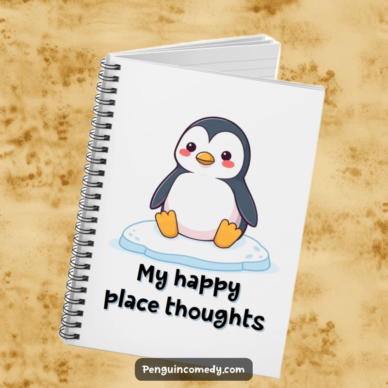Funny Penguin Notebook: A happy penguin honking contentedly on a smooth ice floe, perfect for journaling cheerful thoughts and creative ideas.