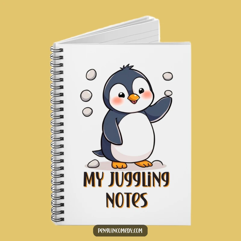 Funny Penguin Juggling Notebook - Jot Down Your Witty Thoughts!