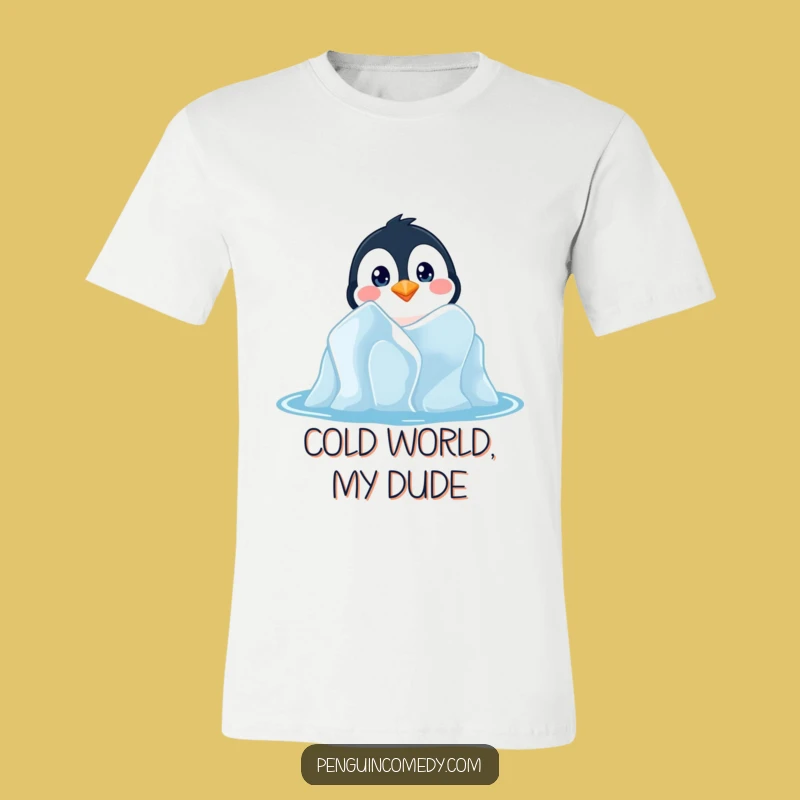 Funny Penguin Peeking T-Shirt - Curious Antarctic Explorer Tee