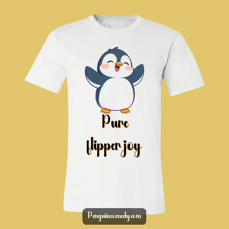 Funny Joyful Penguin Flapping T-Shirt - Expressive Arctic Tee