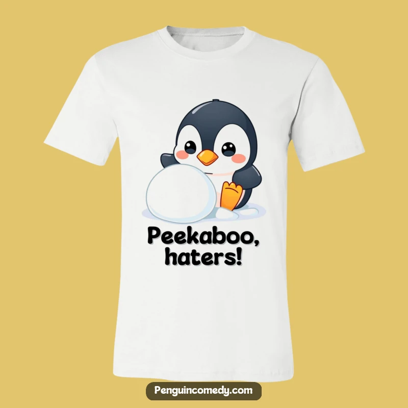 Funny Mischievous Penguin T-Shirt - Hide and Sneak with Style Gift
