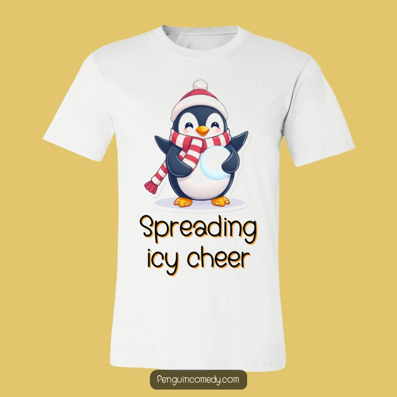 Funny Penguin Snowball T-Shirt: Wear Your Winter Magic With Comedic Flair