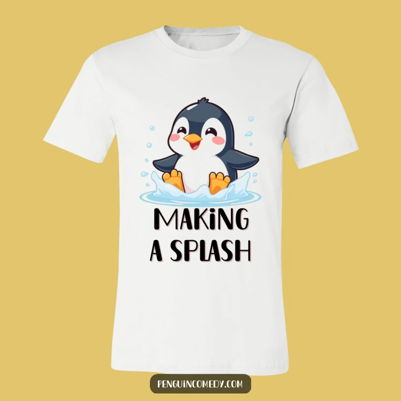 Funny Penguin Splash T-Shirt: Pure Icy Bliss, Awesome Water Enthusiast Gift!