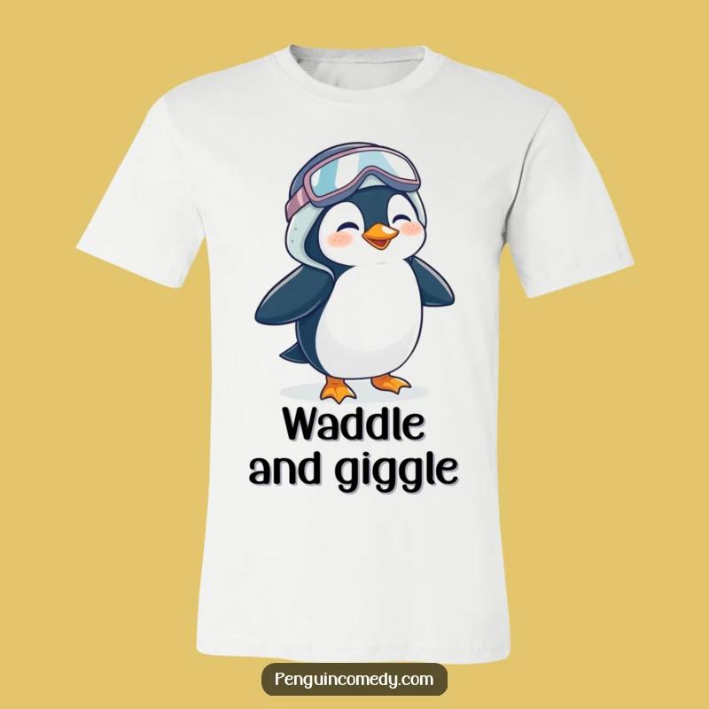 Funny Penguin T-Shirt - Giggling in Galoshes, Comical Arctic Outfit Gift