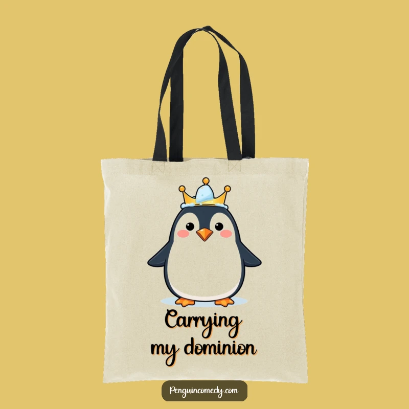Funny Happy Penguin Crown Tote Bag - Carry Your Cheer in Style Gift