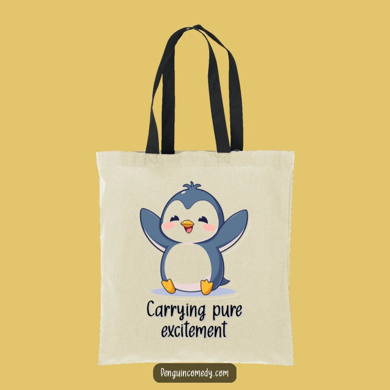 Funny Penguin Flap Tote Bag - Carry Your Enthusiasm Funny Gift